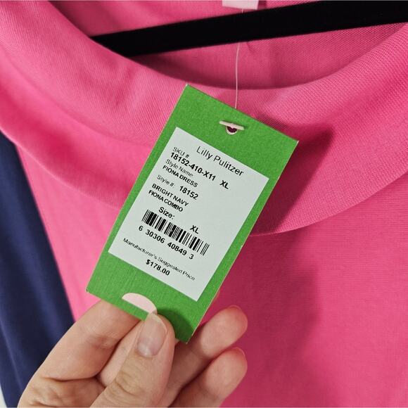 Lilly Pulitzer Bright Navy Fiona Combo Dress XL - Picture 5 of 11